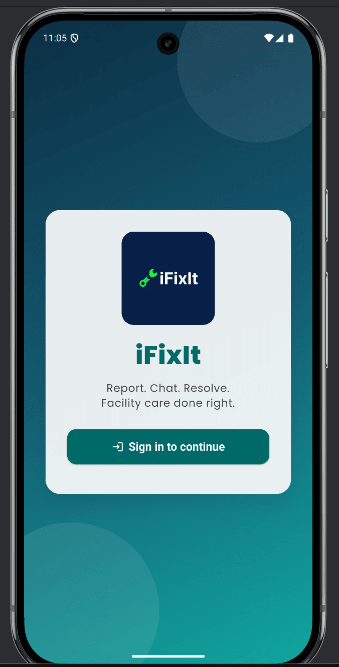 iFixIt mobile welcome screen with sign-in call to action.